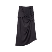 BLR Asymmetric Layered Maxi Skirt Black