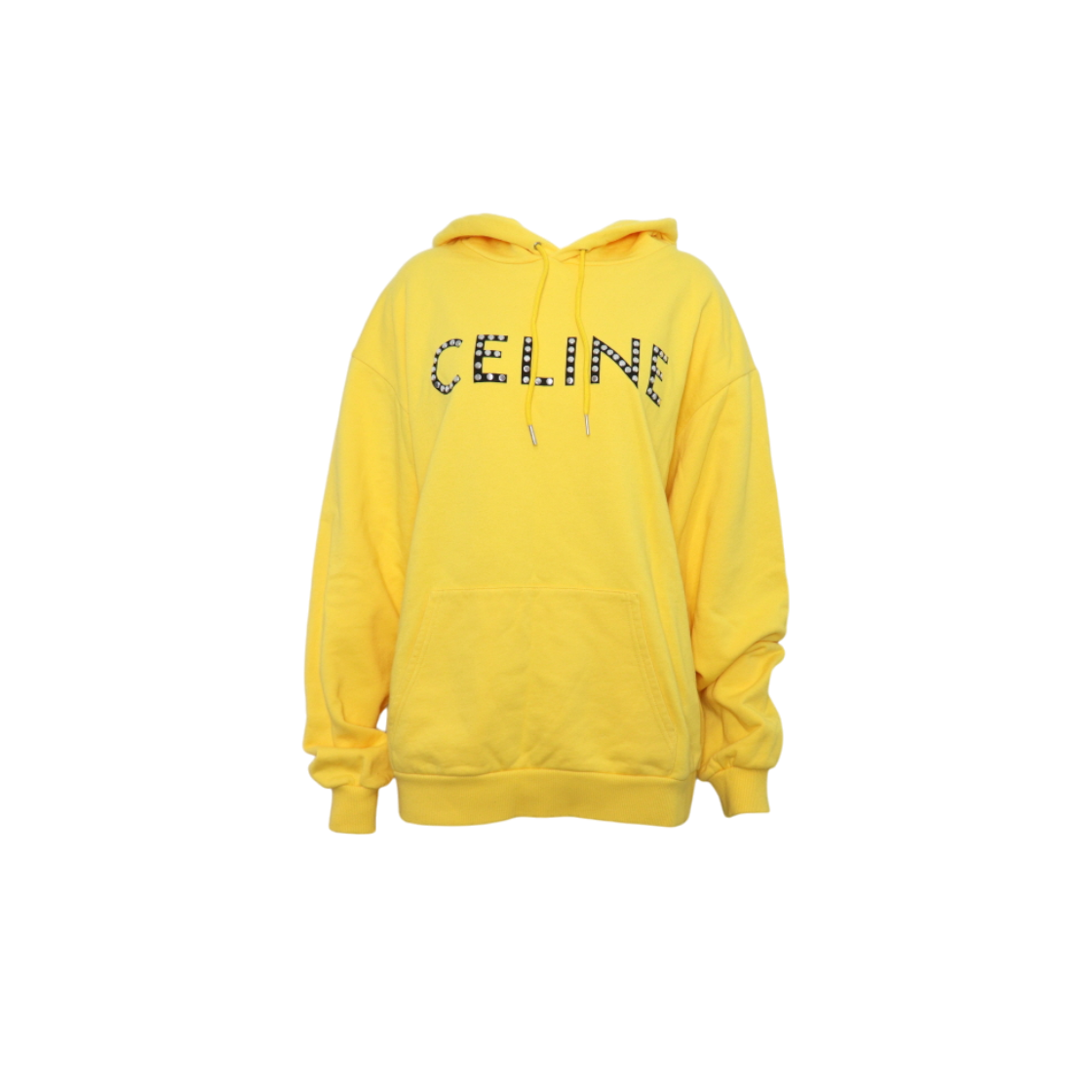 ITF2JWJLFWKL Celine Yellow Cotton Stud Logo Women Hoodie