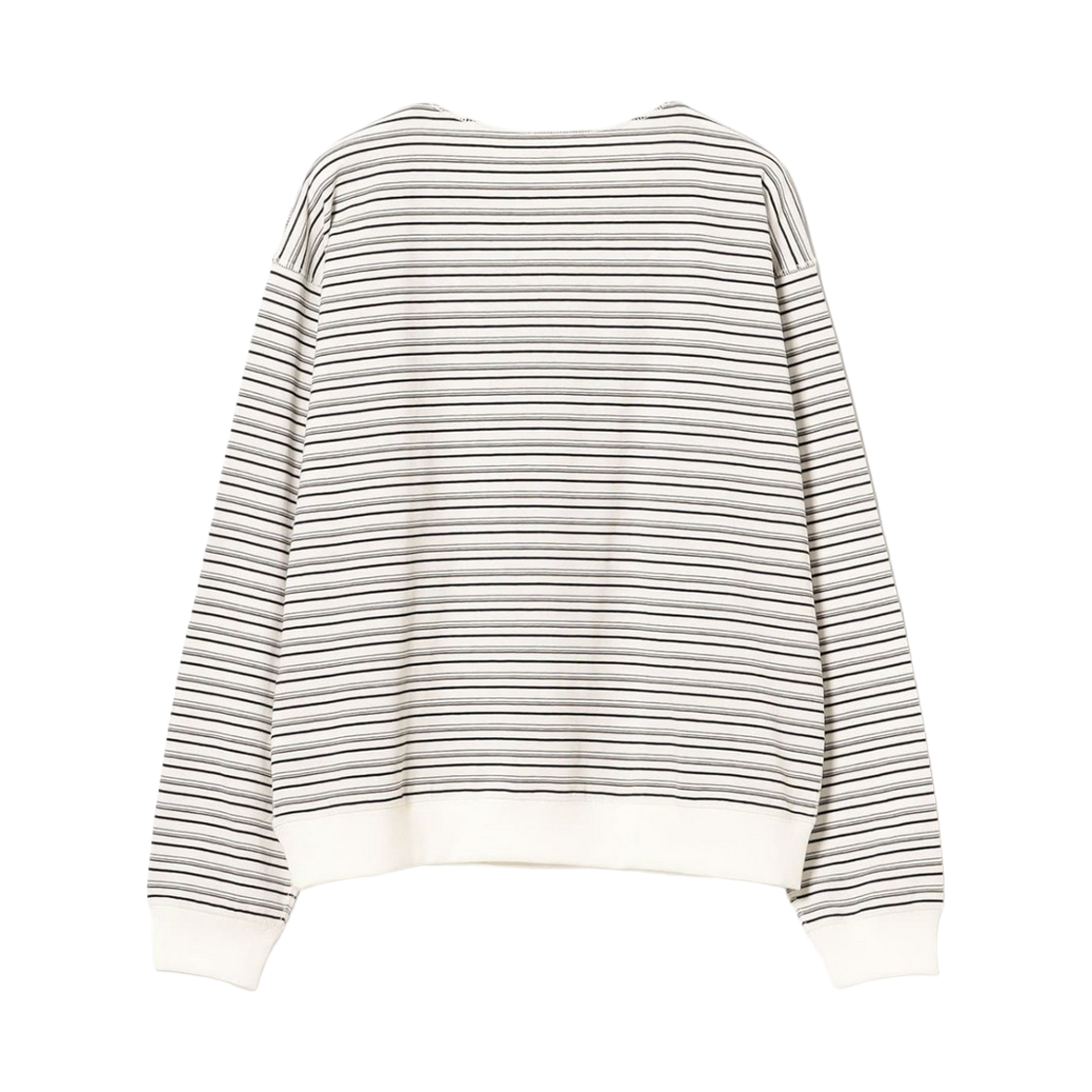 (W) 단톤 스트라이프 롱슬리브 스웨트 티셔츠 1109 에크루 블랙((W) Danton Stripe Long Sleeve Sweat T-Shirt 1109 Ecru Black) - 2