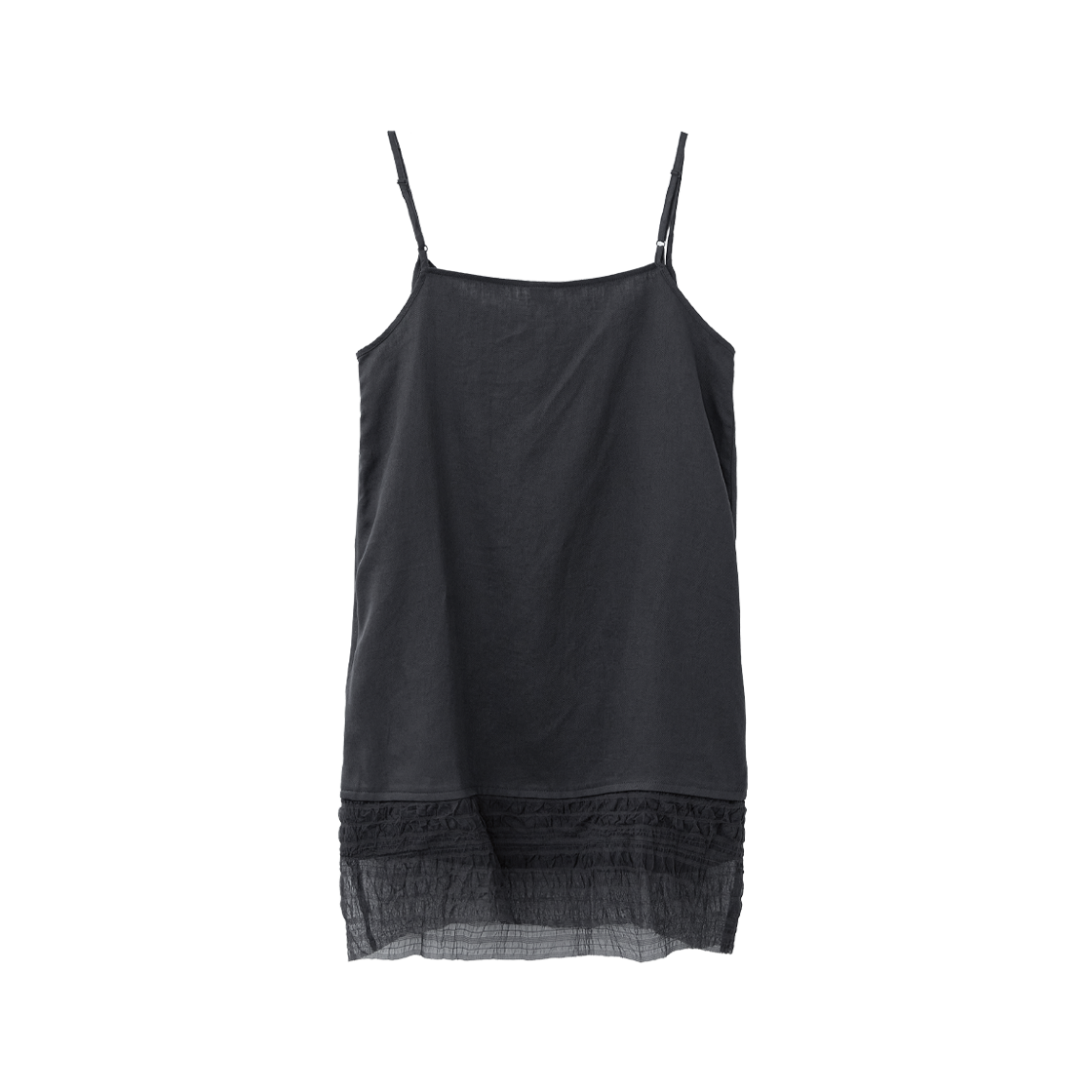 폴리테루 우먼 시어 레이어 드레스 차콜(Polyteru Women Sheer Layer Dress Charcoal) - 2