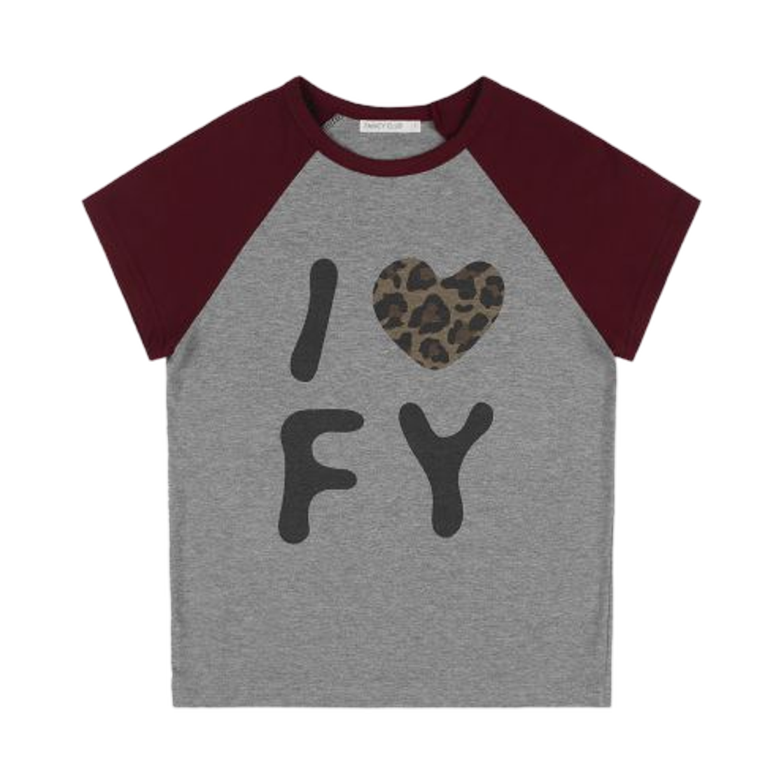 (W) 팬시 클럽 아이 러브 FY 티셔츠 그레이((W) Fancy Club I Love FY T-Shirt Gray)