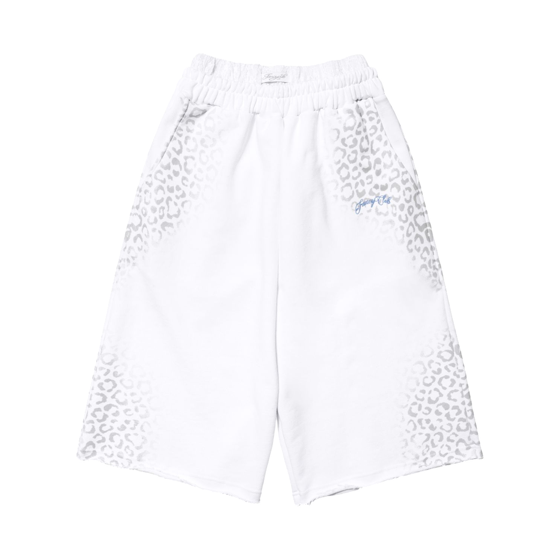 (W) 팬시 클럽 레오파드 새깅 버뮤다 팬츠 화이트((W) Fancy Club Leopard Sagging Bermuda Pants White) - 1