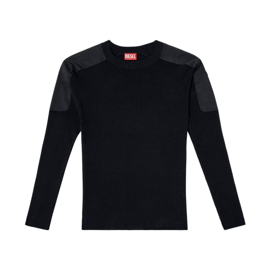 A168670JLCR-900 Diesel Ribbed Jumper with Shoulder Panels Black