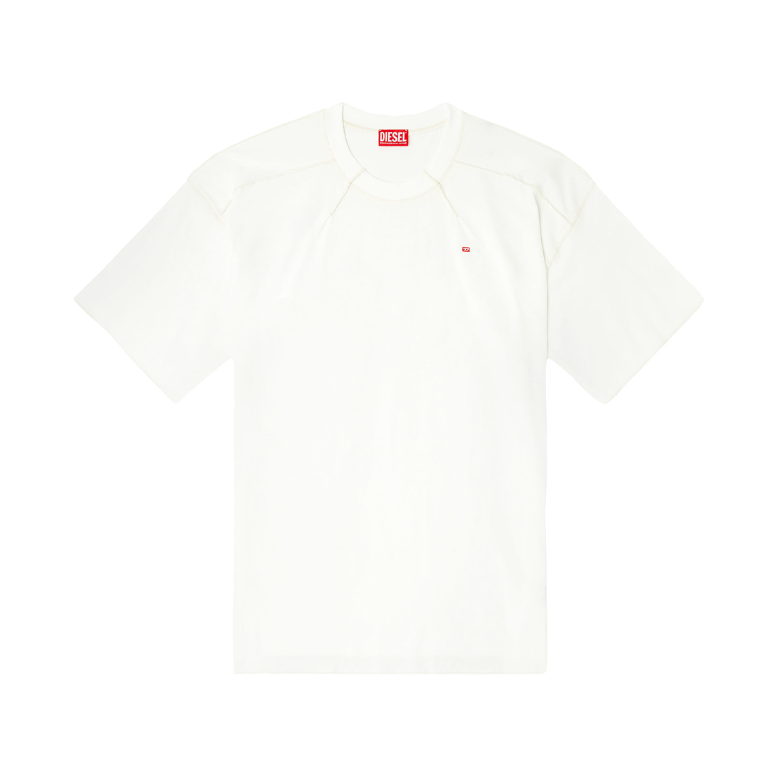 A194630NIAX-141 Diesel Cotton T-Shirt with Micro Embroidery White