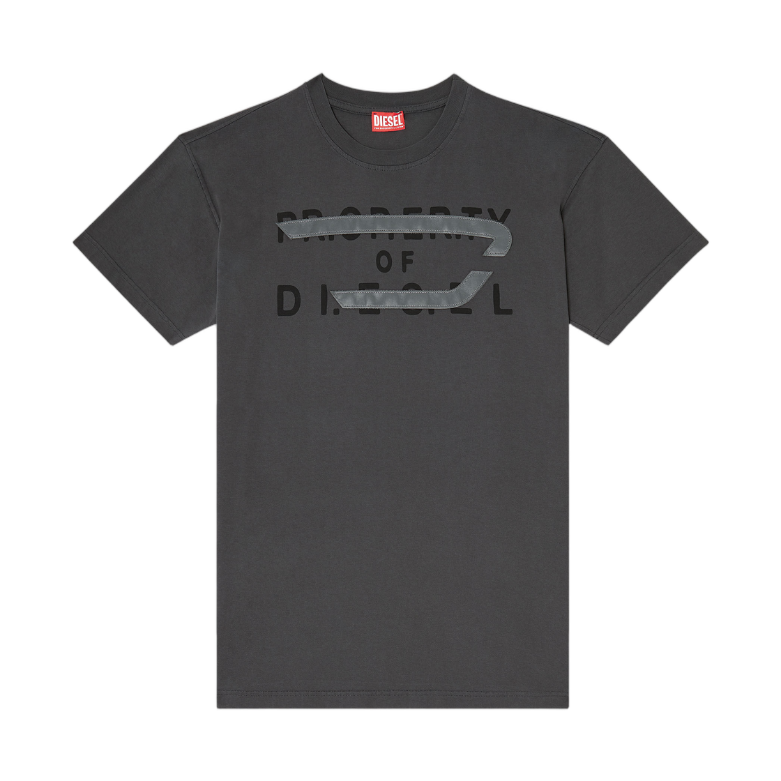 A210270DMBJ-93R Diesel Regular T-Shirt with D Applique Grey