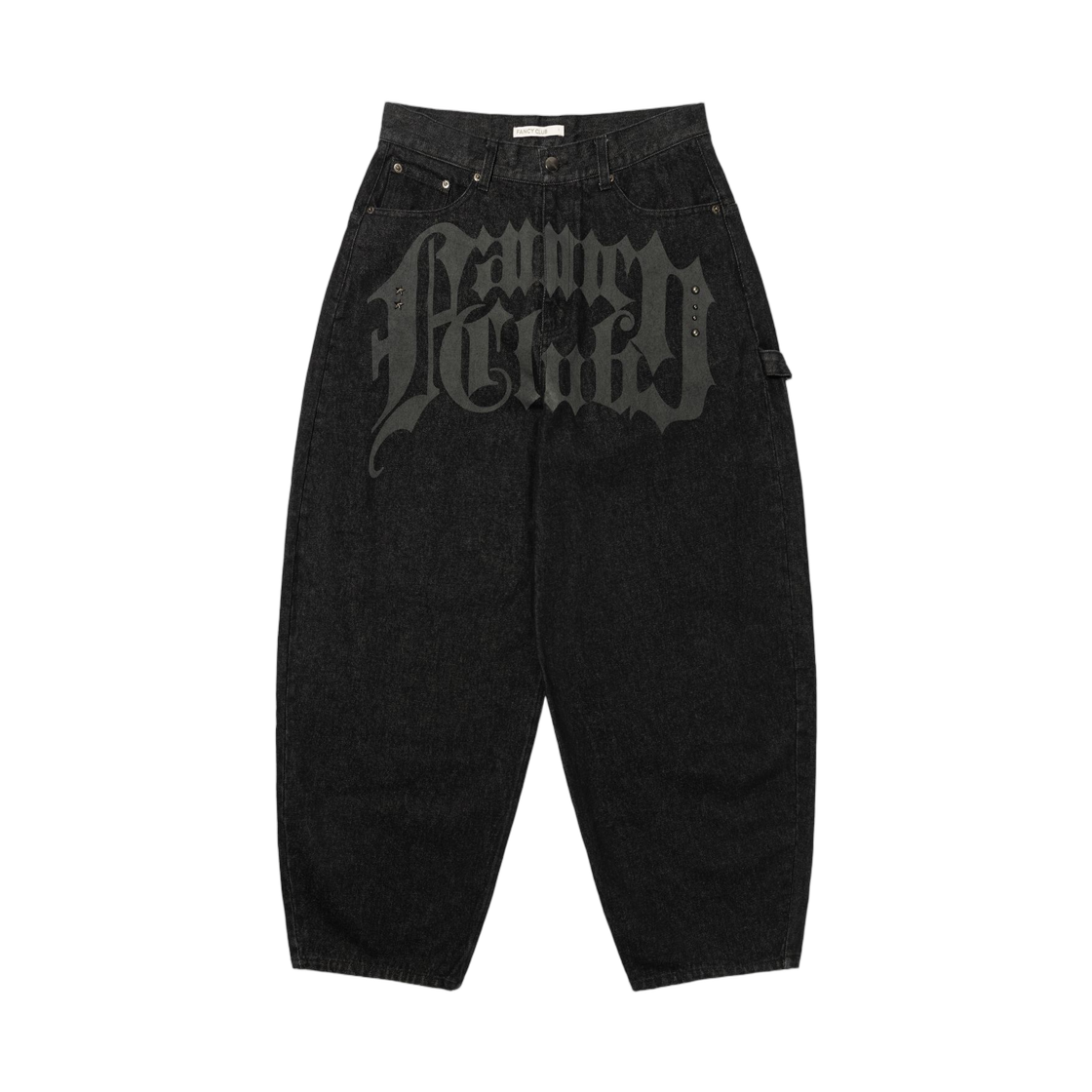 (W) 팬시 클럽 투스잼 와이드 데님 팬츠 블랙((W) Fancy Club Tooth Jam Wide Denim Pants Black)
