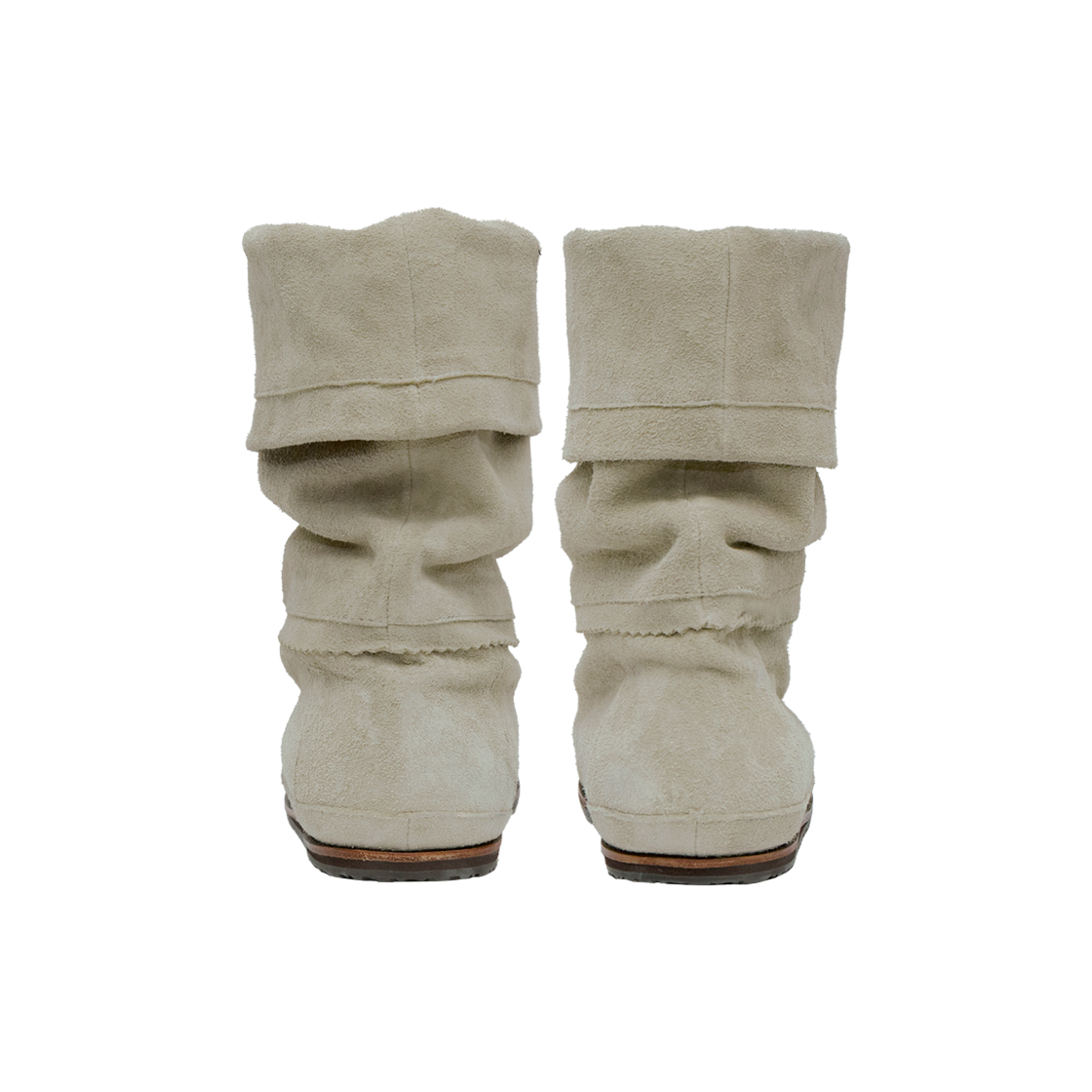 [프리오더] 폴리테루 우먼 폴딩 부츠 스웨이드 베이지([프리오더] Polyteru Women Folding Boots Suede Beige) - 4