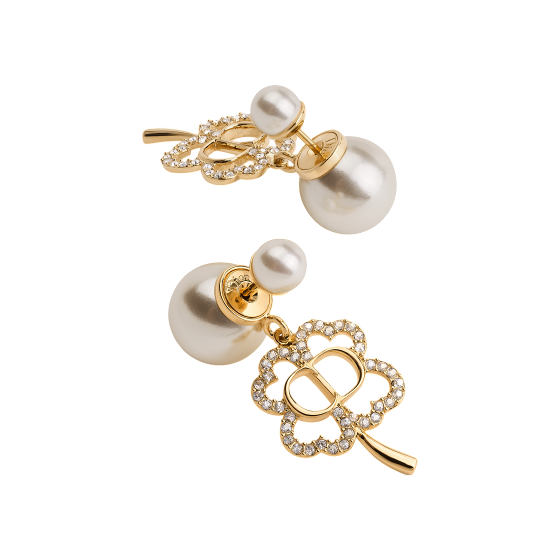 E4879WOMCY-D319 (W) Dior Tribales Earrings Finish Metal & Resin Pearl Crystal Gold White