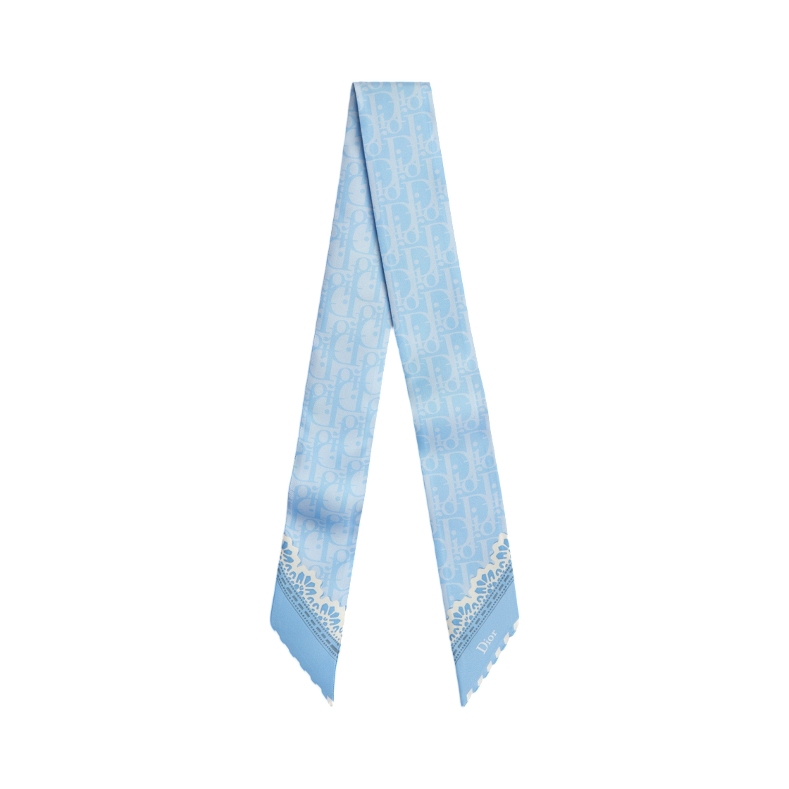 62TM106I6045-C513 (W) Dior Medallion Mitzah Scarf Silk Twill Light Blue