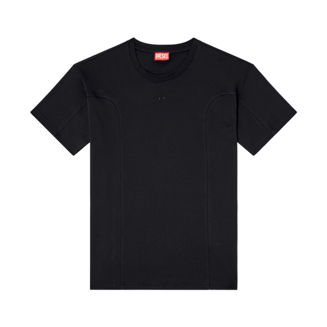 디젤 티셔츠 솔리드 컬러 패널즈 블랙(Diesel T-Shirt with Solid Color Panels Black) - 1