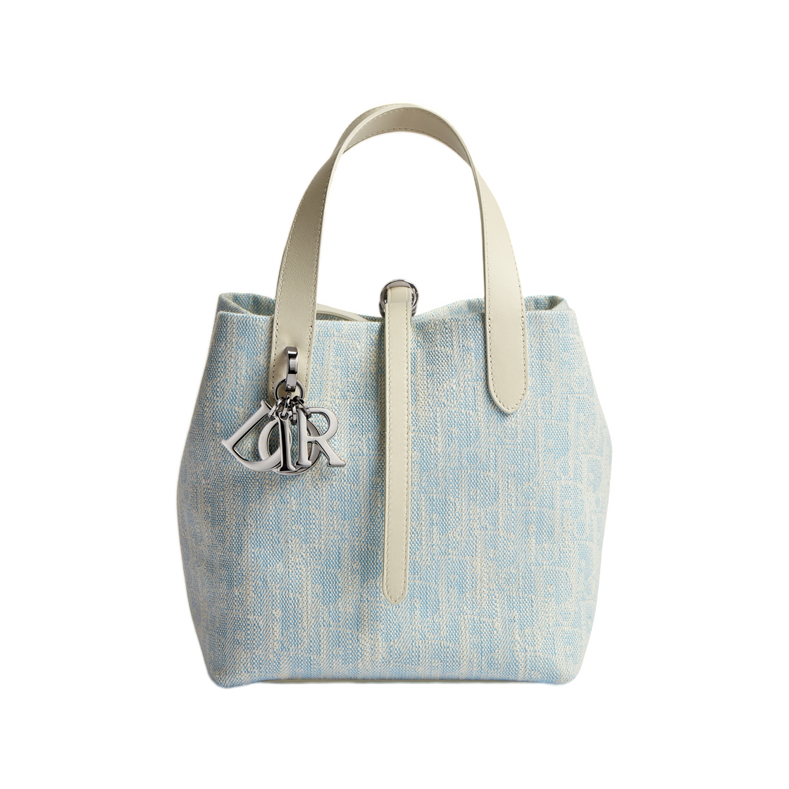 M2870PGHF-M43I Dior Small Dior Toujours Vertical Tote Bag Dior Oblique Washed Jacquard Celeste Blue