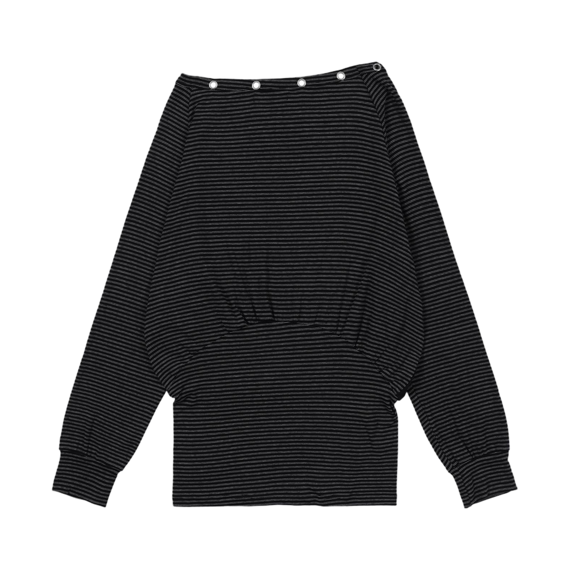 (W) 팬시 클럽 드로잉 스트라이프 오프숄더 블랙((W) Fancy Club Drawing Stripe Off Shoulder Black) - 2