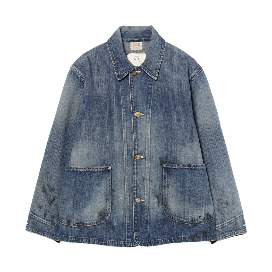 (W) 리 x 빔즈 보이 마츄어리 빈티지 로고 자켓 블루((W) Lee x Beams Boy Maturely Vintage Loco Jacket Blue)