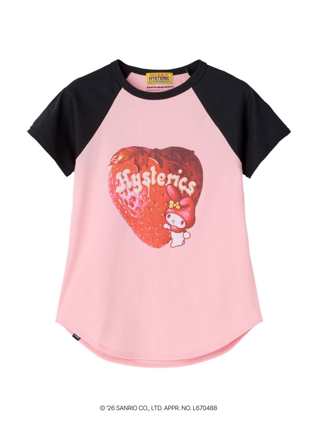 (W) Hysteric Glamour x Sanrio Kitty On Woman T-Shirt White, (W) Hysteric Glamour x Sanrio Characters Band T-Shirt White 착용 스타일 - 8