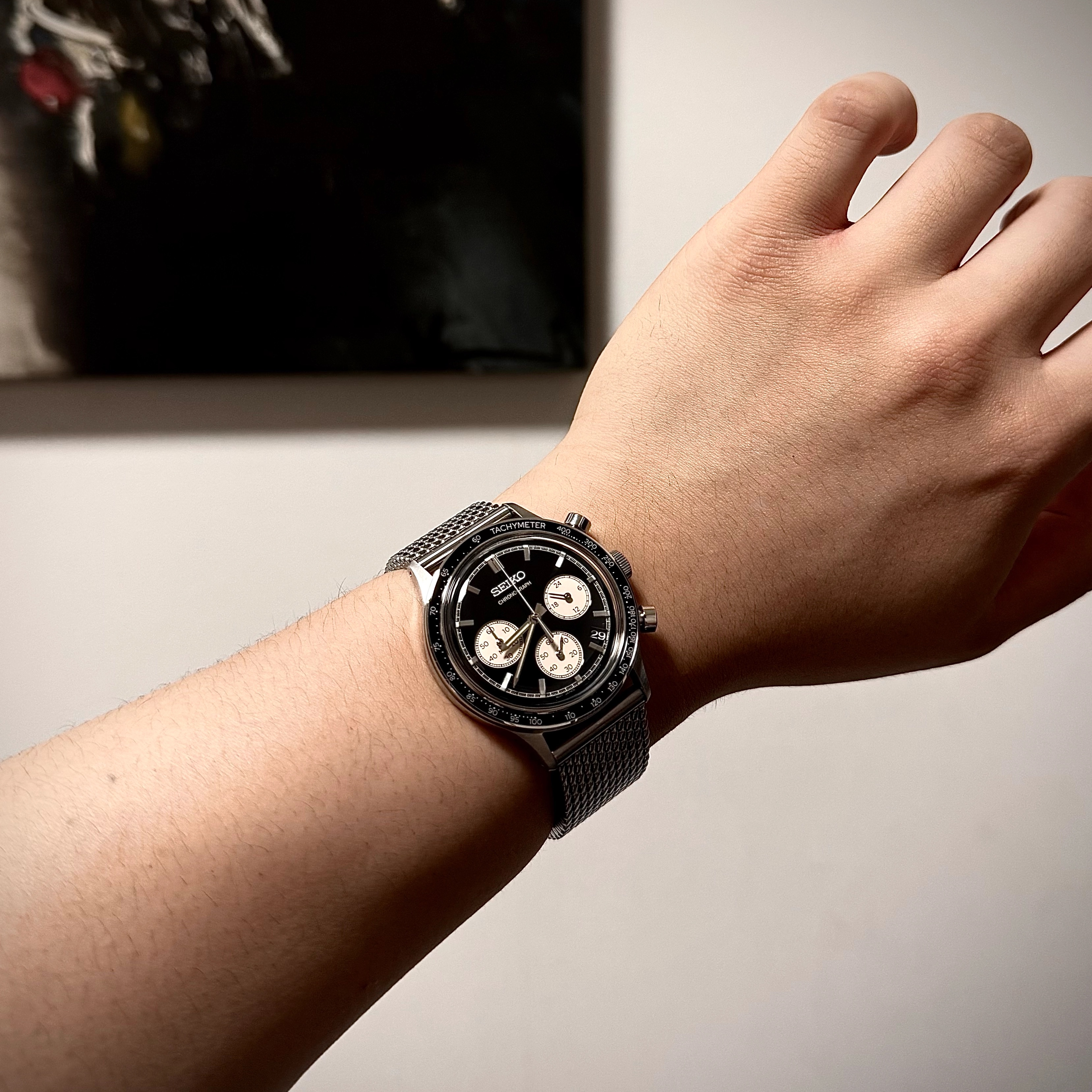 Seiko SSB479 38.7mm Stainless Steel Black 착용 스타일 - 2