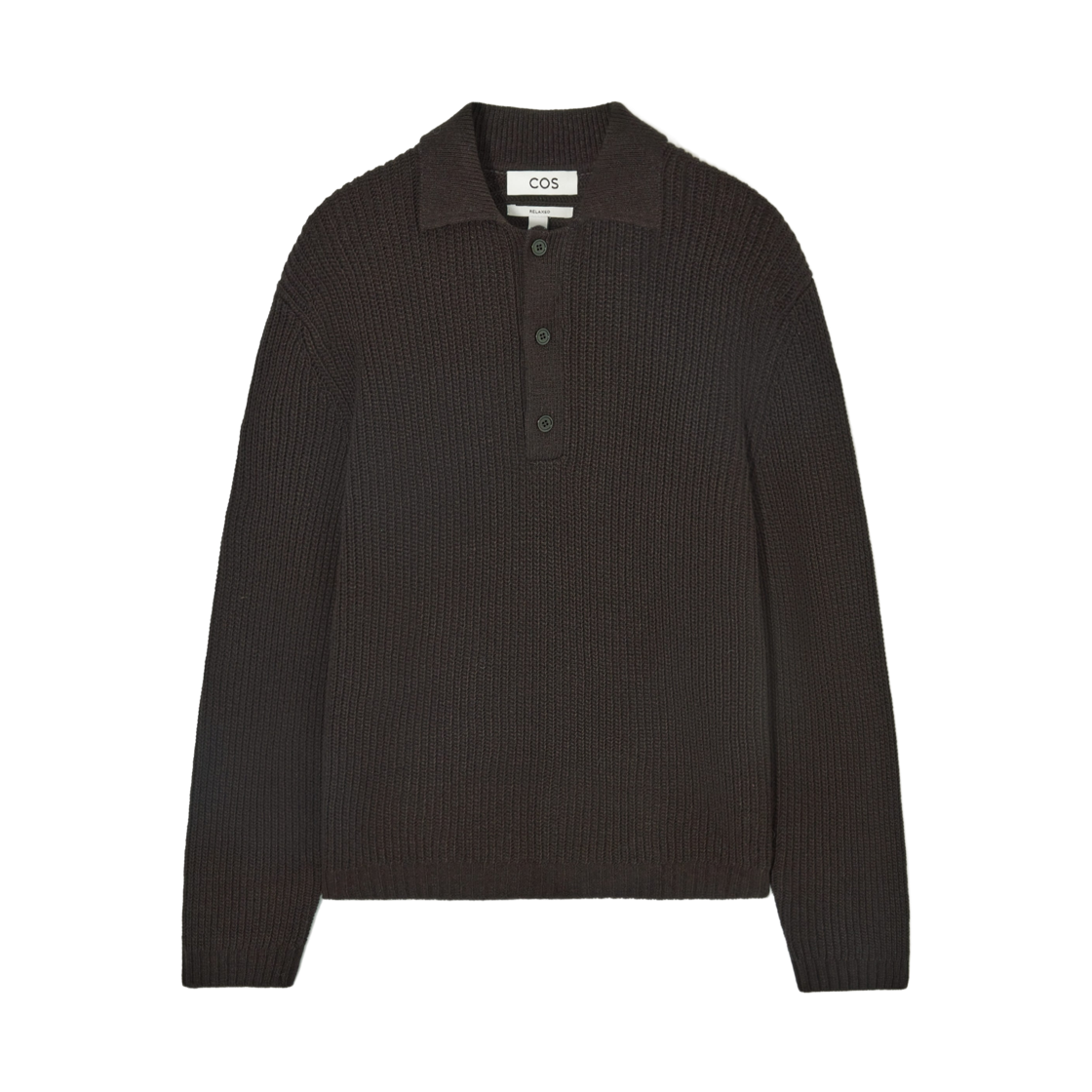 코스 울 캐시미어 폴로 셔츠 다크 브라운(COS Wool Cashmere Polo Shirt Dark Brown)