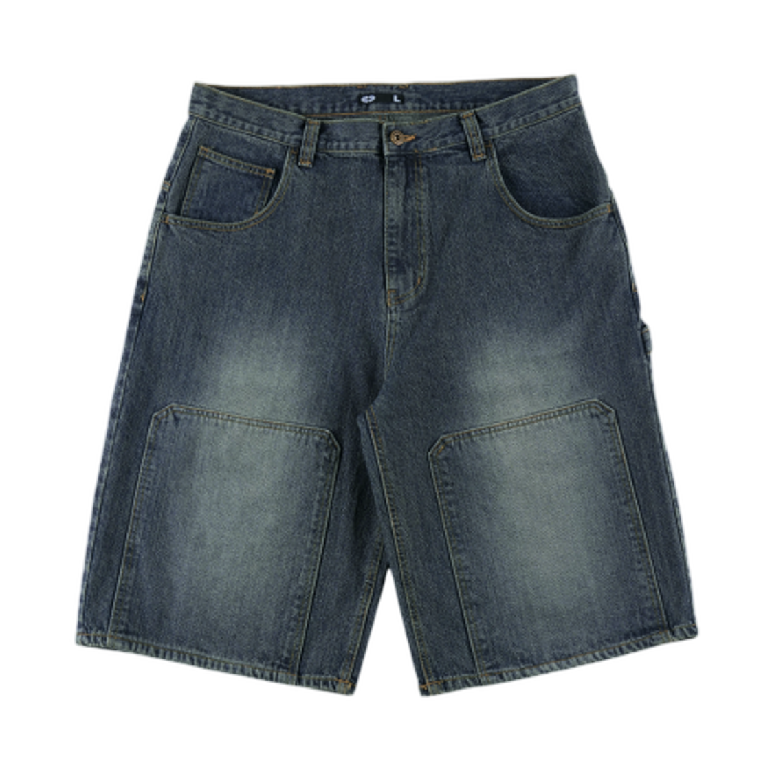 이알티알 카펜터 버클 버뮤다 데님 팬츠 블루(ERTR Carpenter Buckle Bermuda Denim Pants Blue) - 1
