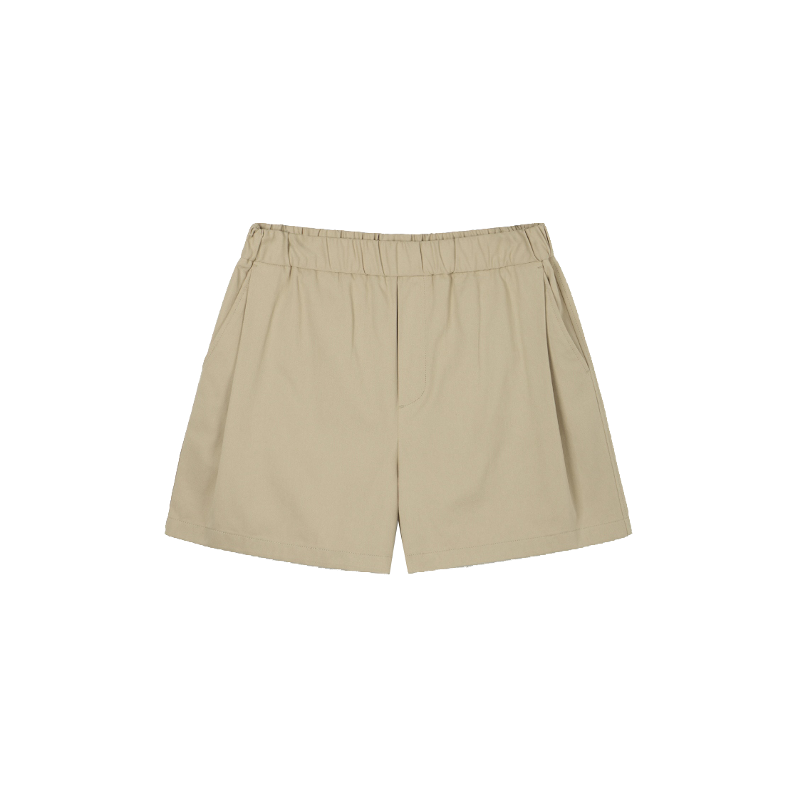 티엔지티 코튼 엘라스틱 웨이스트 숏 팬츠 라이트베이지(TNGT Cotton Elastic Waist Shorts Light Beige)