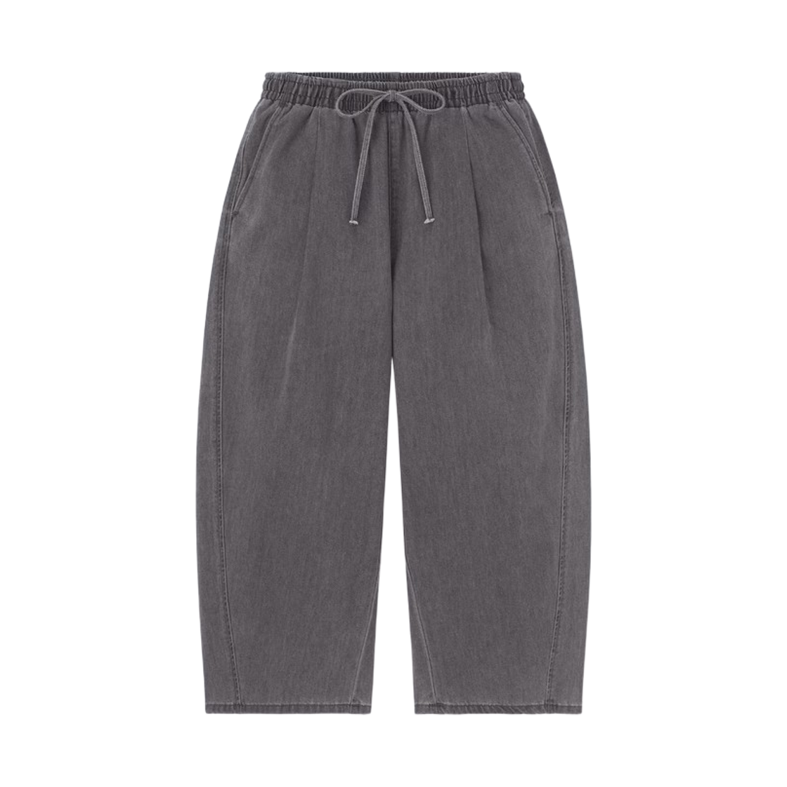 360150-07 (W) GU Light Denim Barrel Ankle Pants +EC Short Gray