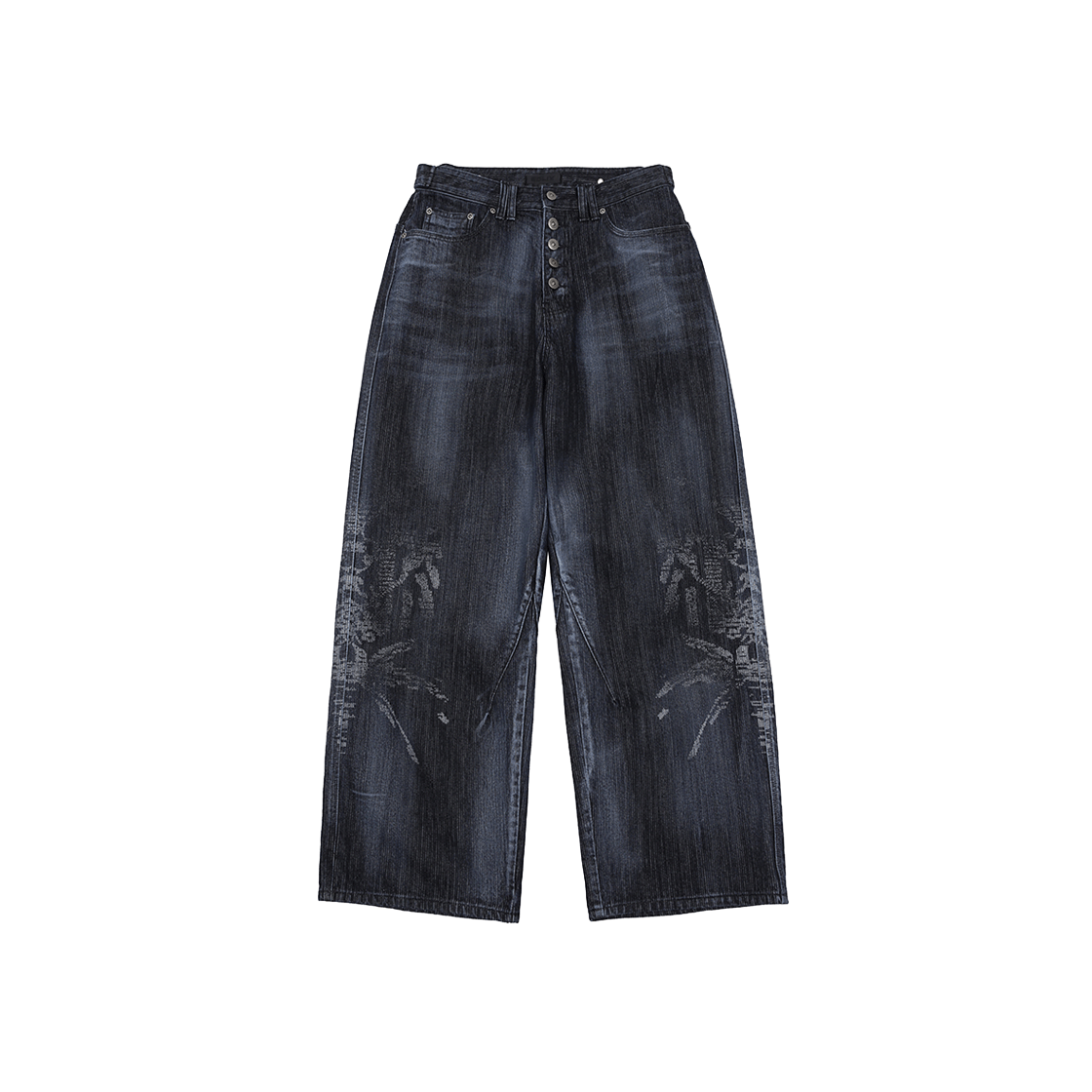 엔드릭스 빈티지 라이닝 프린티드 데님 인디고 블루(EDLIX Vintage lining printed denim Indigo blue) - 2