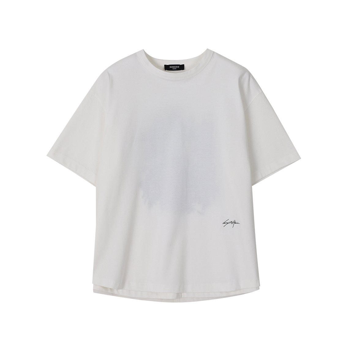 SI3TS304WH SONGZIO HOMME Ghost Flower Embroidered T Shirt White