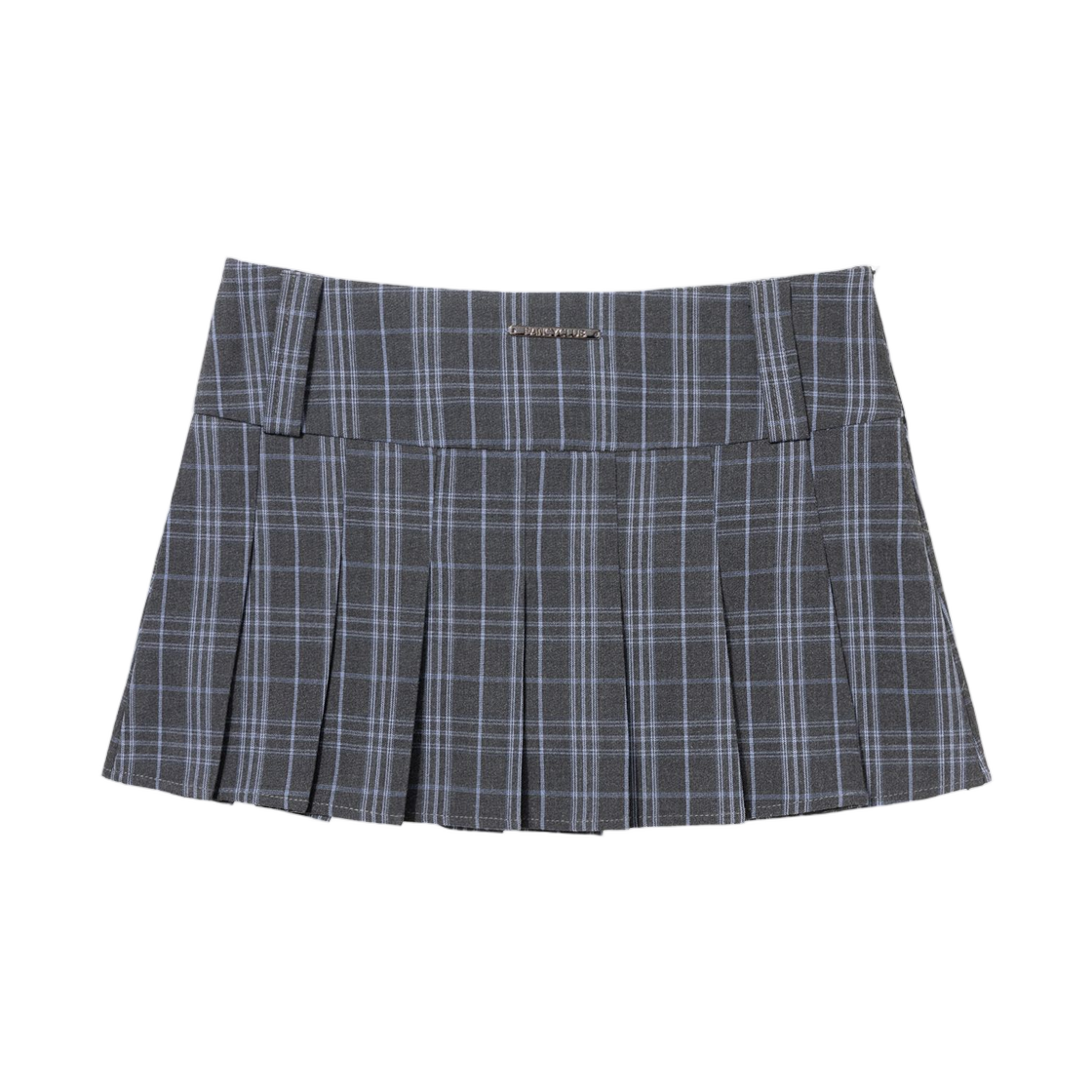 (W) 팬시 클럽 체크 플리츠 랩 스커트 차콜((W) Fancy Club Check Pleated Wrap Skirt Charcoal) - 2