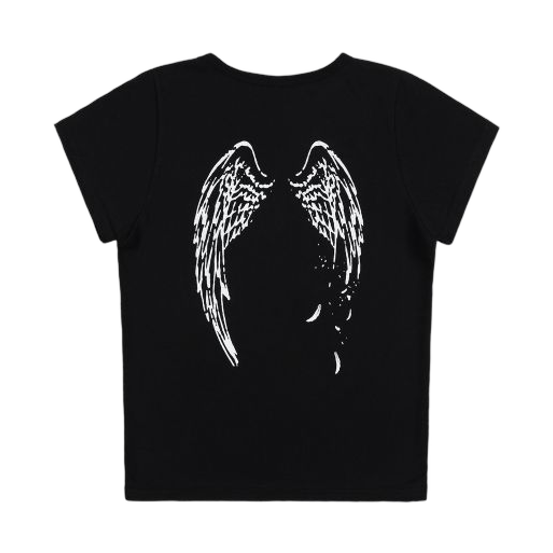 (W) 팬시 클럽 리버스 오브 헤븐 크롭 티셔츠 블랙((W) Fancy Club Reverse of Heaven Crop T-Shirt Black) - 2