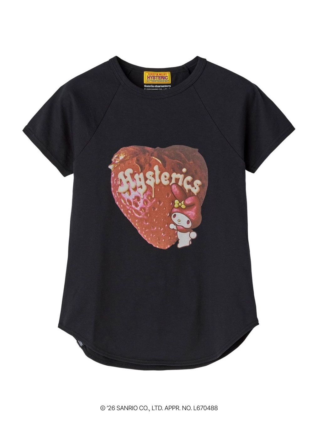 (W) Hysteric Glamour x Sanrio Kitty On Woman T-Shirt White, (W) Hysteric Glamour x Sanrio Characters Band T-Shirt White 착용 스타일 - 9
