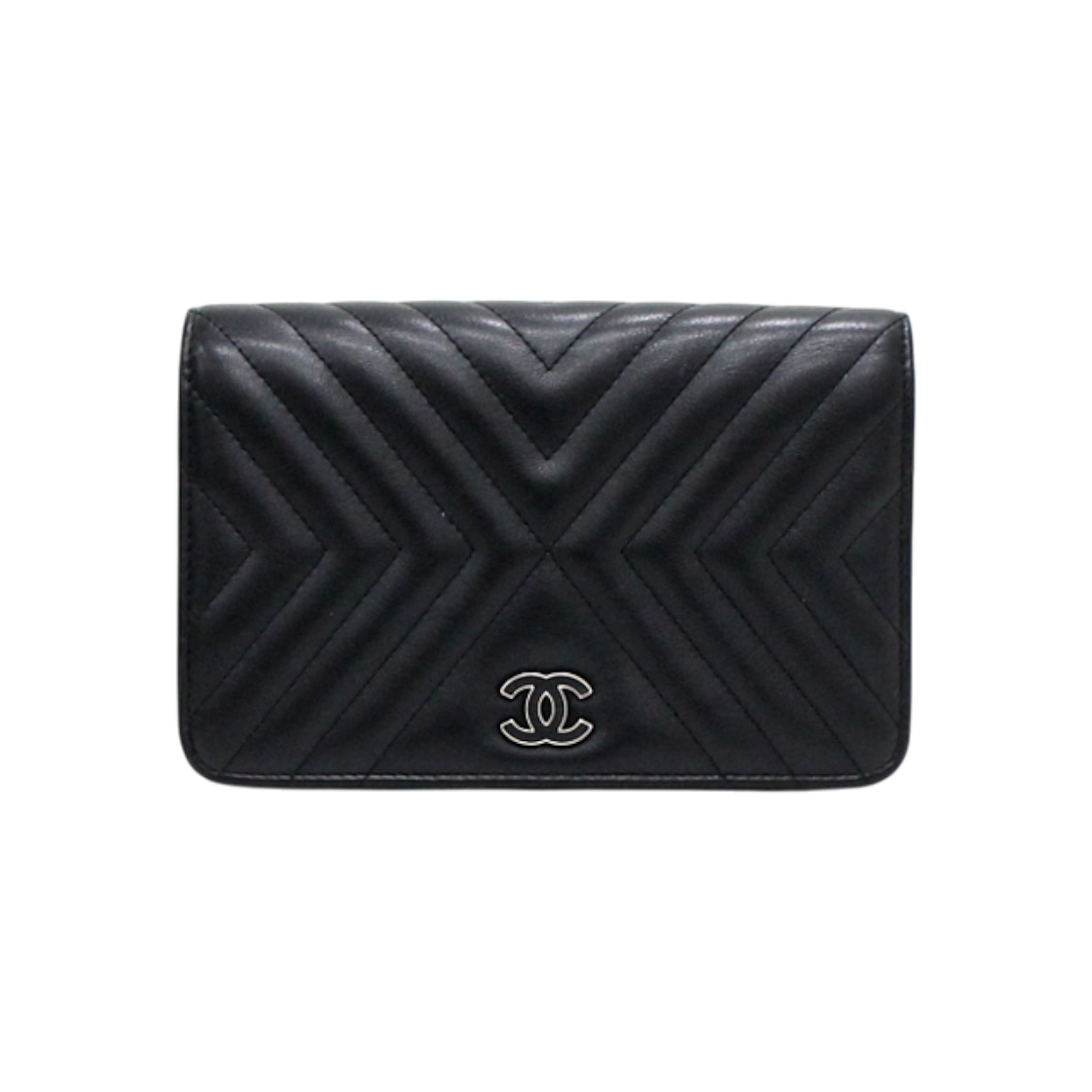 ITA3PEAV89HS Chanel Black Calfskin Chevron Tassel WOC Shoulder & Crossbody Bag