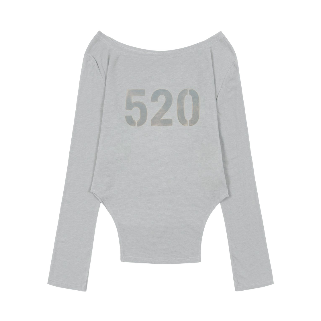 (W) 팬시 클럽 520 보트넥 쉬어 롱슬리브 그레이((W) Fancy Club 520 Boat Neck Sheer Long Sleeve Gray)