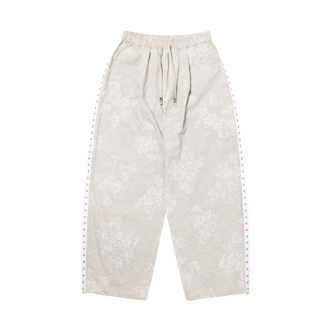 (W) 팬시 클럽 플라워 트랙 팬츠 베이지((W) Fancy Club Flower Track Pants Beige) - 1