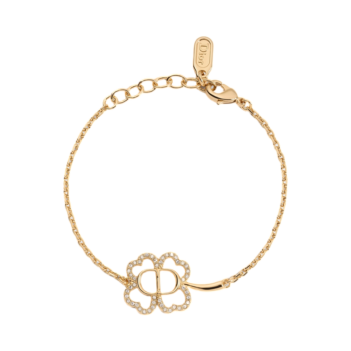 B3417WOMCY-D319 (W) Dior CD Shiny Clover Bracelet Finish Metal & Crystal Gold