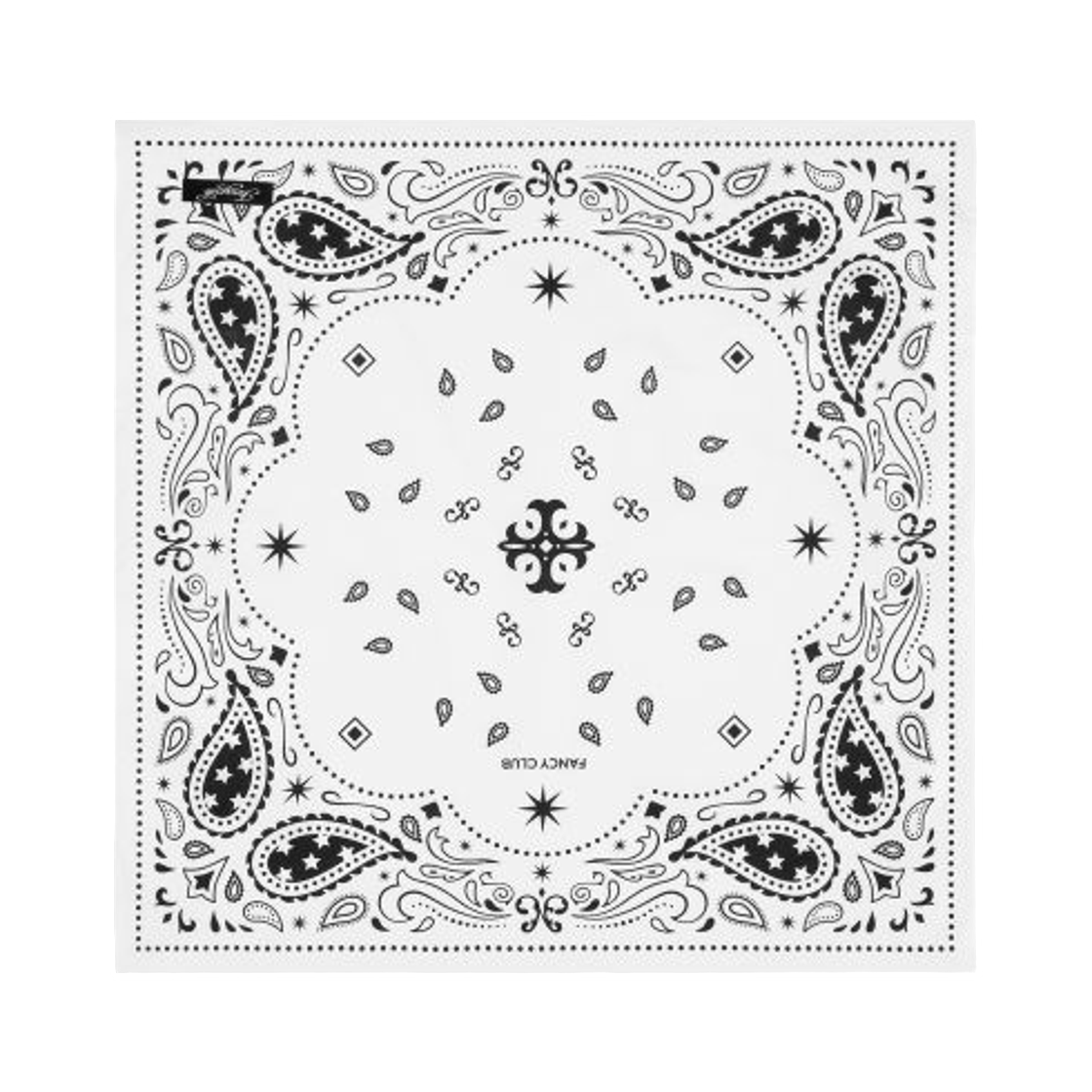 (W) 팬시 클럽 웨스턴 페이즐리 반다나 화이트((W) Fancy Club Western Paisley Bandana White)