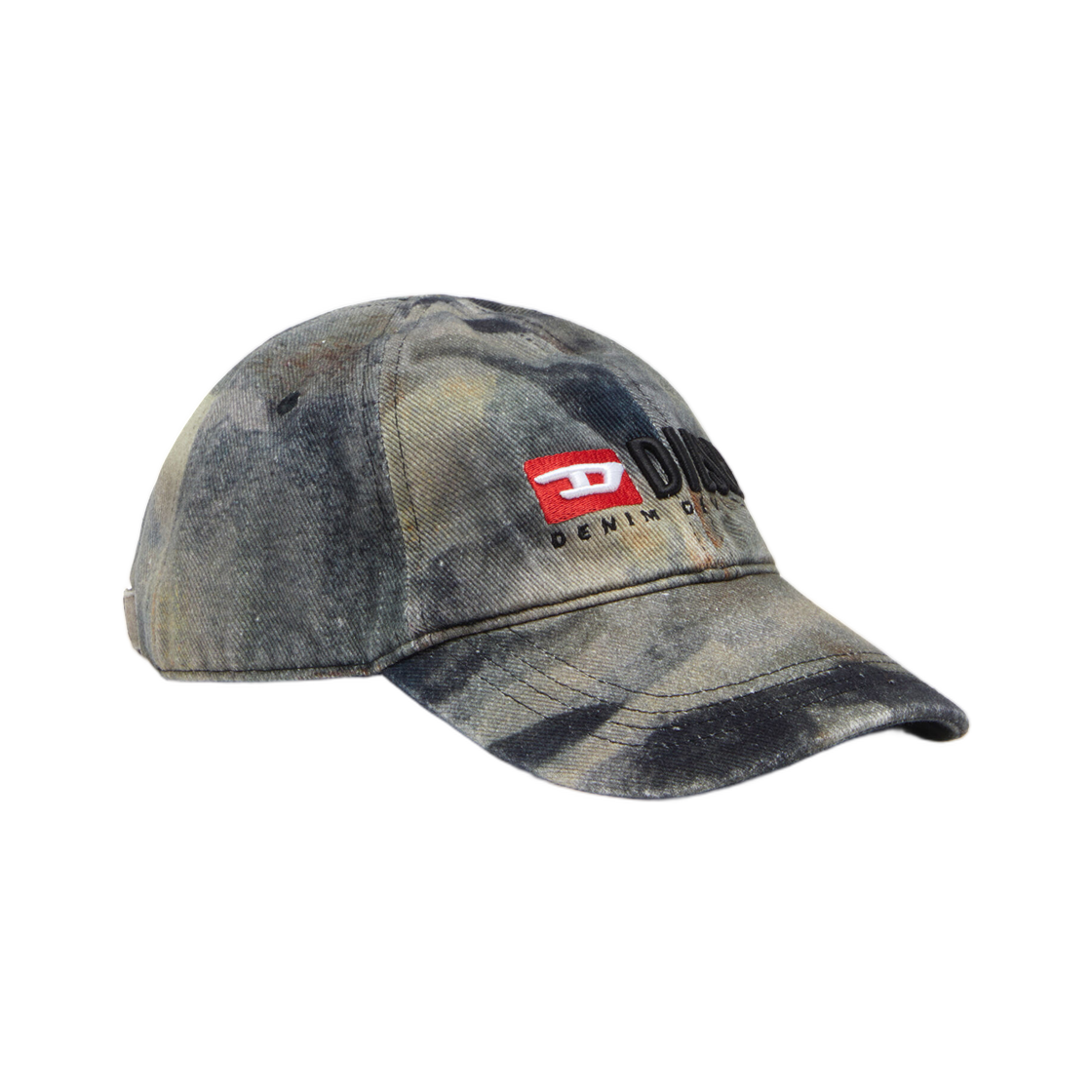 A215180SJBA-8ATA Diesel Baseball Cap with All-Over Camo Print Grey Black