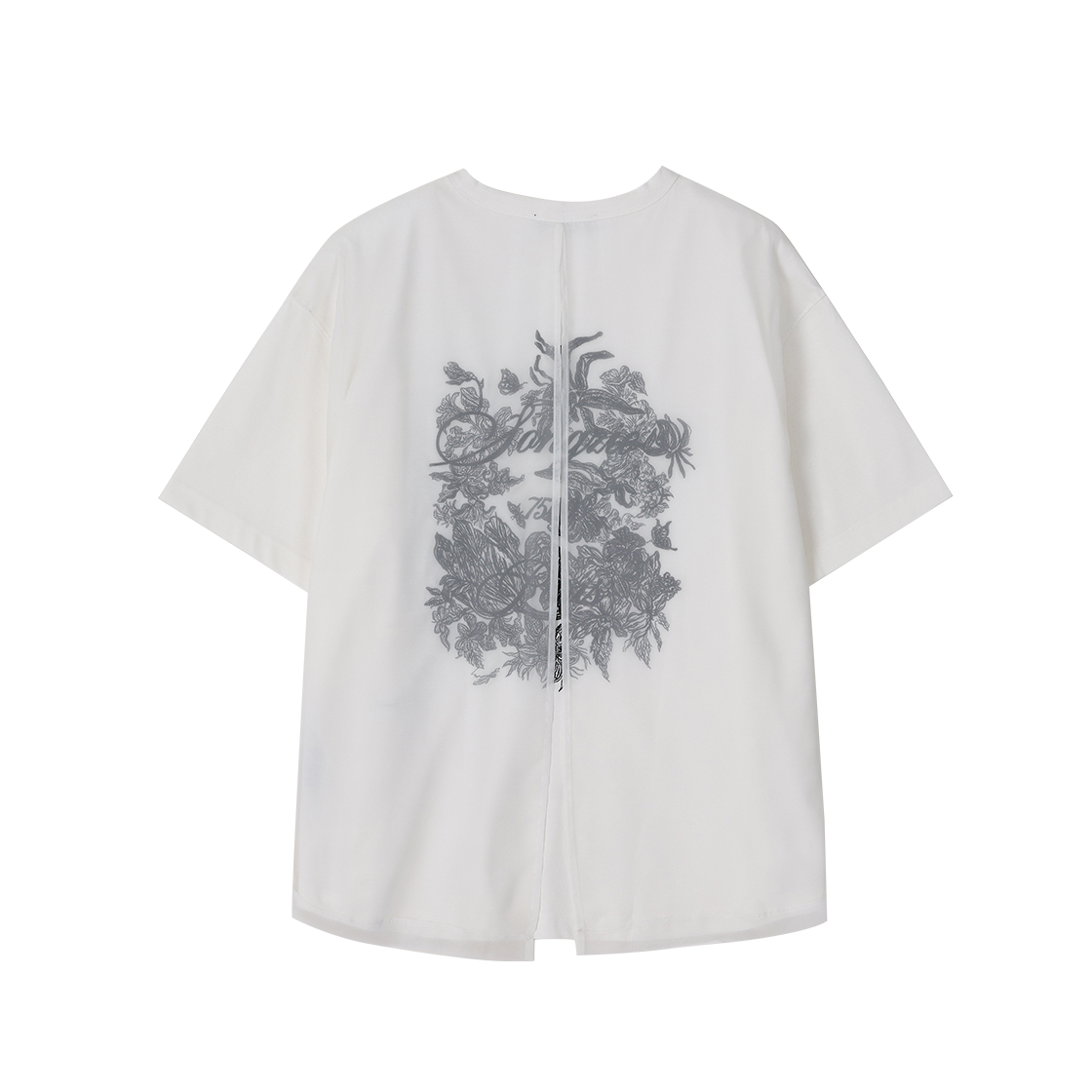 송지오 옴므 고스트 플라워 엠브로이드 티셔츠 화이트(SONGZIO HOMME Ghost Flower Embroidered T Shirt White) - 2
