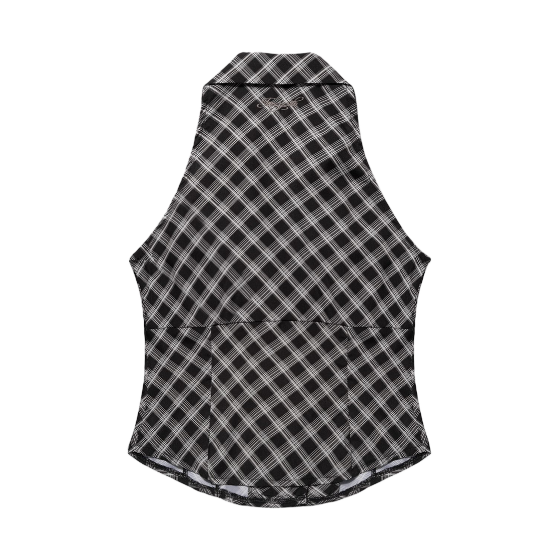 (W) 팬시 클럽 포켓 체크 홀터넥 탑 블랙((W) Fancy Club Pocket Check Halterneck Top Black) - 2