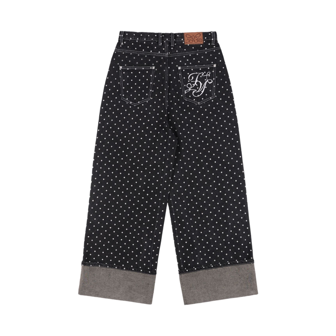 (W) 팬시 클럽 스트링 도트 롤업 팬츠 블랙((W) Fancy Club String Dot Roll Up Pants Black) - 2