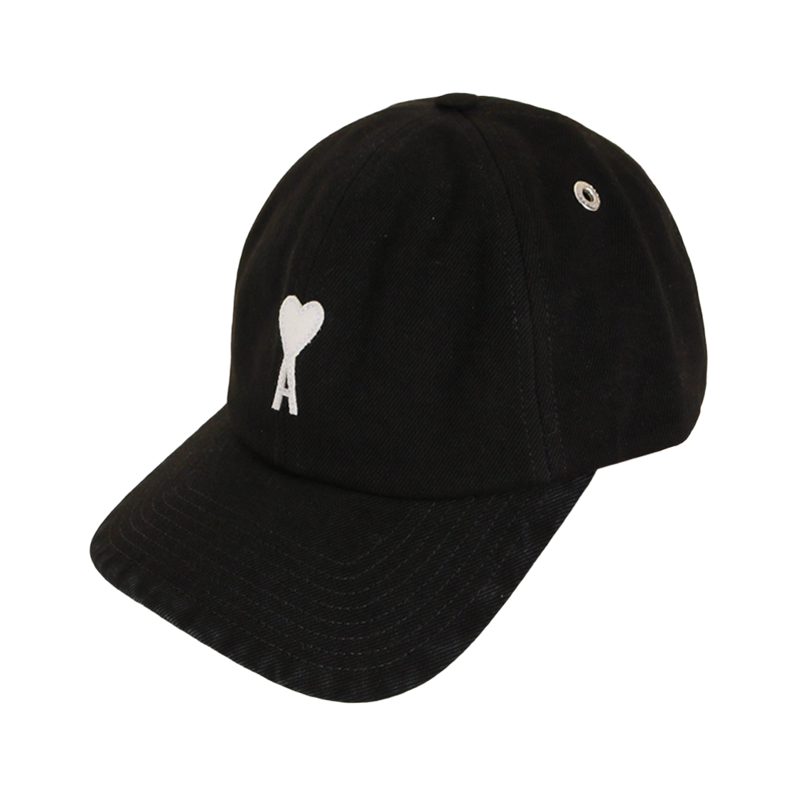 UCP277 AW0028 001 [20% 쿠폰] AMI Black Cotton Ami De Coeur Felt Patch Cap Black