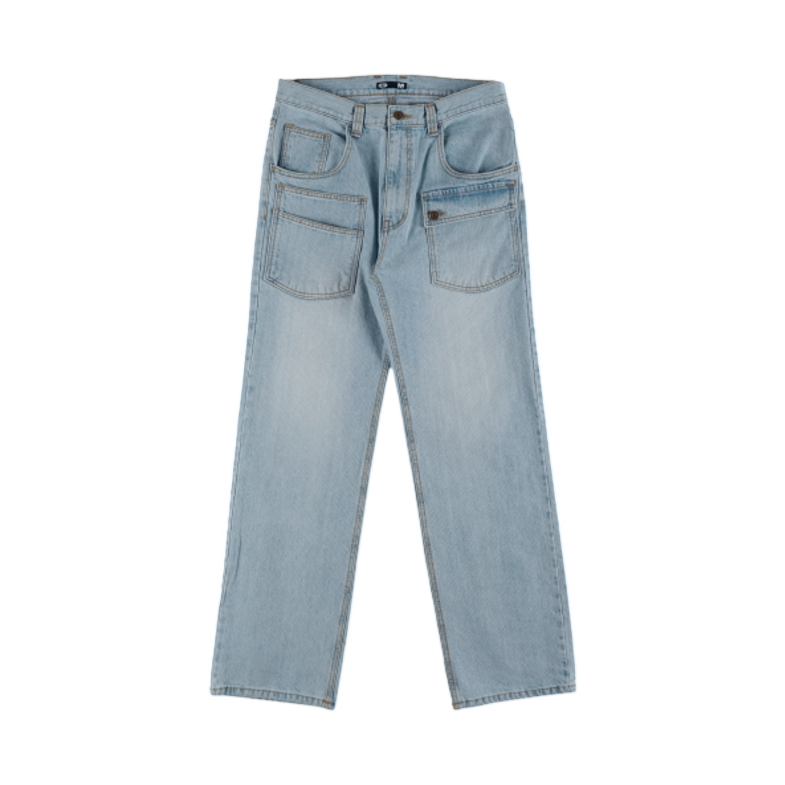 이알티알 프론트 포켓 카고 데님 팬츠 라이트 블루(ERTR Front Pocket Cargo Denim Pants Light Blue)