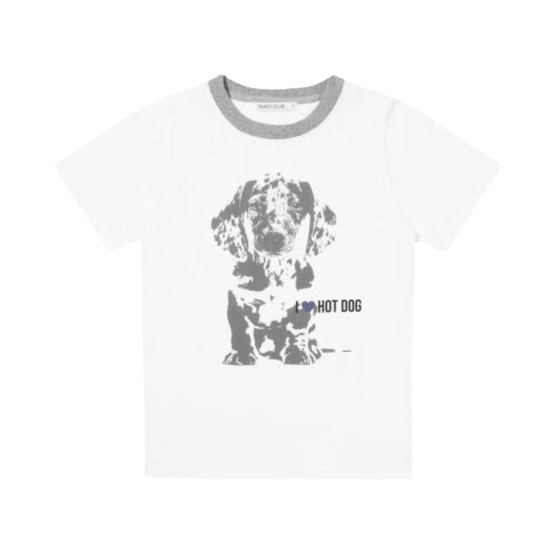 (W) 팬시 클럽 아이 러브 핫도그 티셔츠 화이트((W) Fancy Club I Love Hot Dog T-Shirt White) - 1