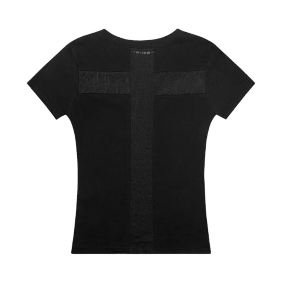 (W) 팬시 클럽 백 크로스 티셔츠 블랙((W) Fancy Club Back Cross T-Shirt Black) - 2