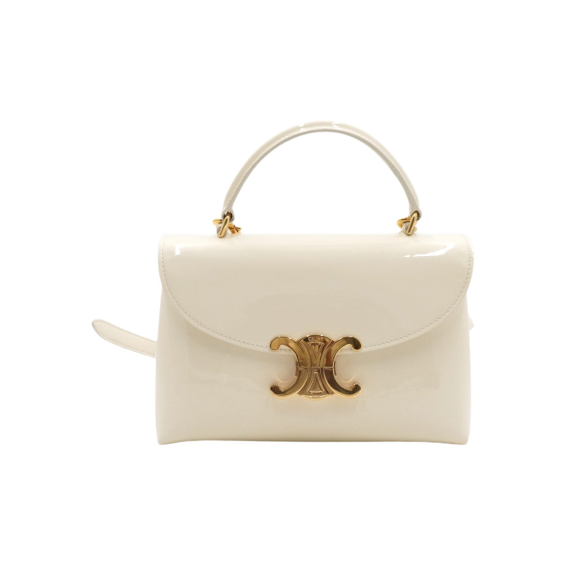 ITIMBR6IBN6I Celine Ivory Patent Leather Nino Tote & Shoulder Bag