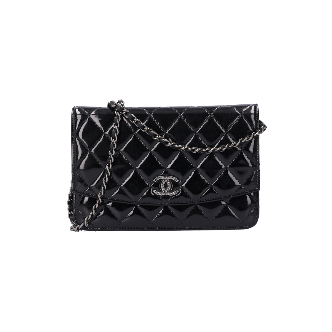 샤넬 체인 지갑 페이던트 블랙(Chanel Patent Black Chain Wallet)