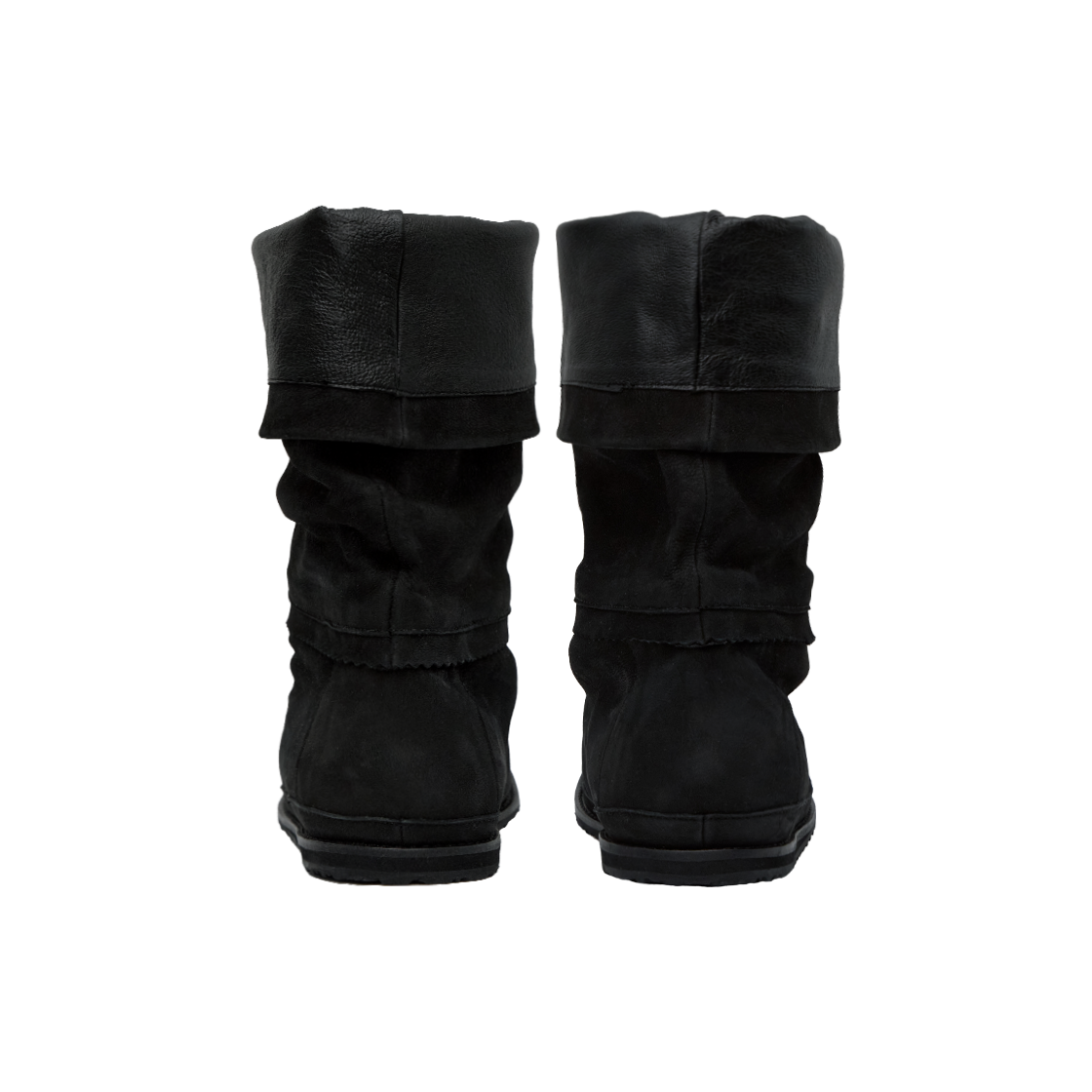 [프리오더] 폴리테루 우먼 폴딩 부츠 누벅 블랙([프리오더] Polyteru Women Folding Boots Nubuck Black) - 5