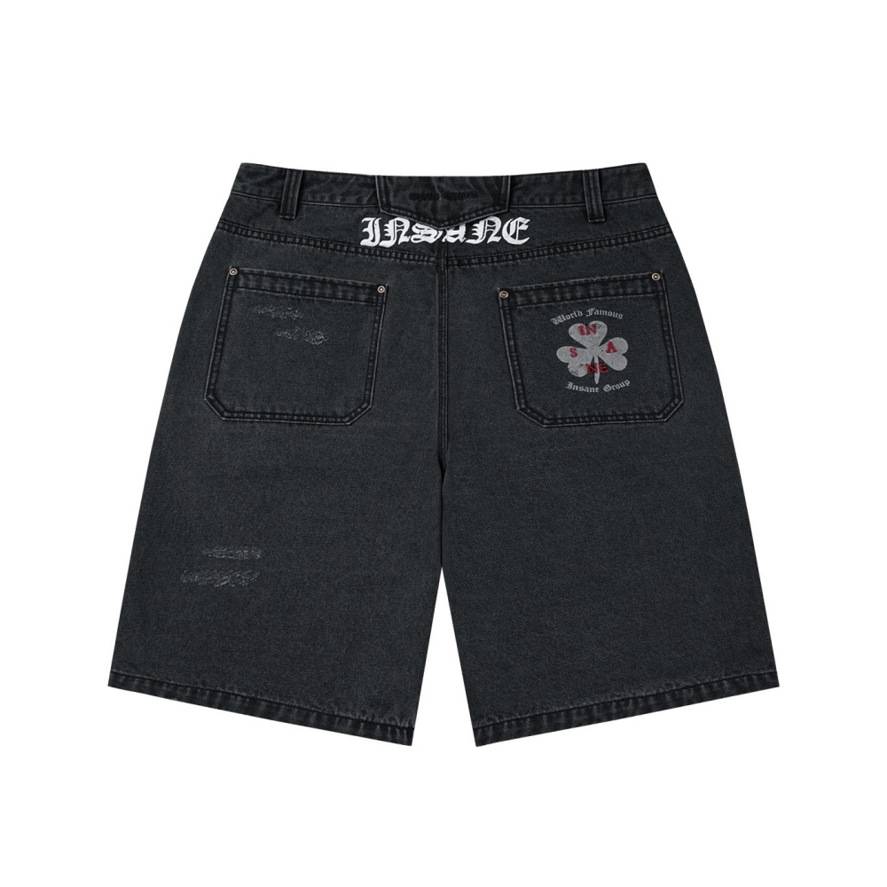 인세인개러지 데님 하프 팬츠 - 블랙(INSANE GARAGE Denim Half Pants_Black) - 2