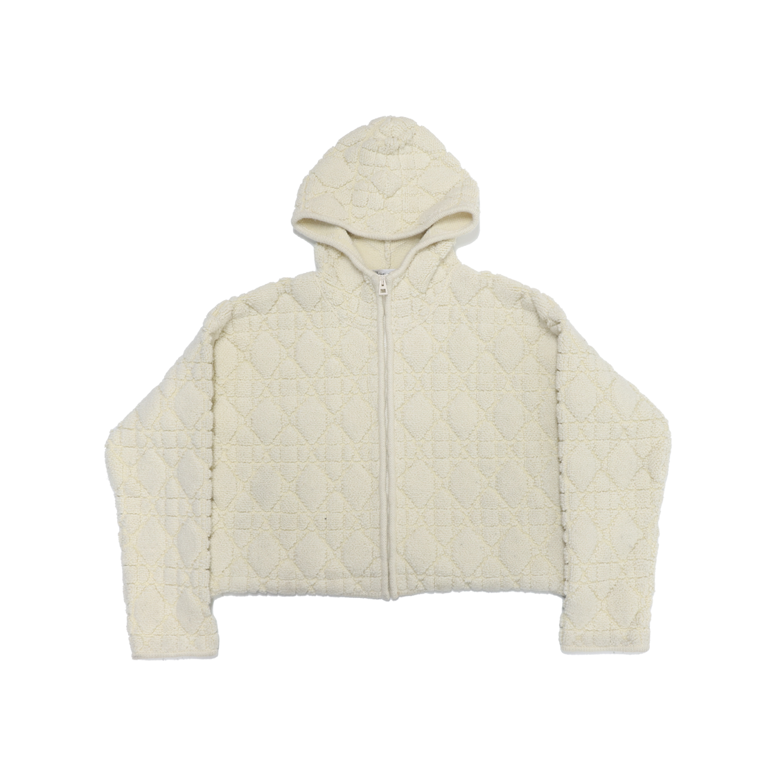 IT7EAI3CHTTC Dior Cannage Hooded Zip-Up Jacket Ivory