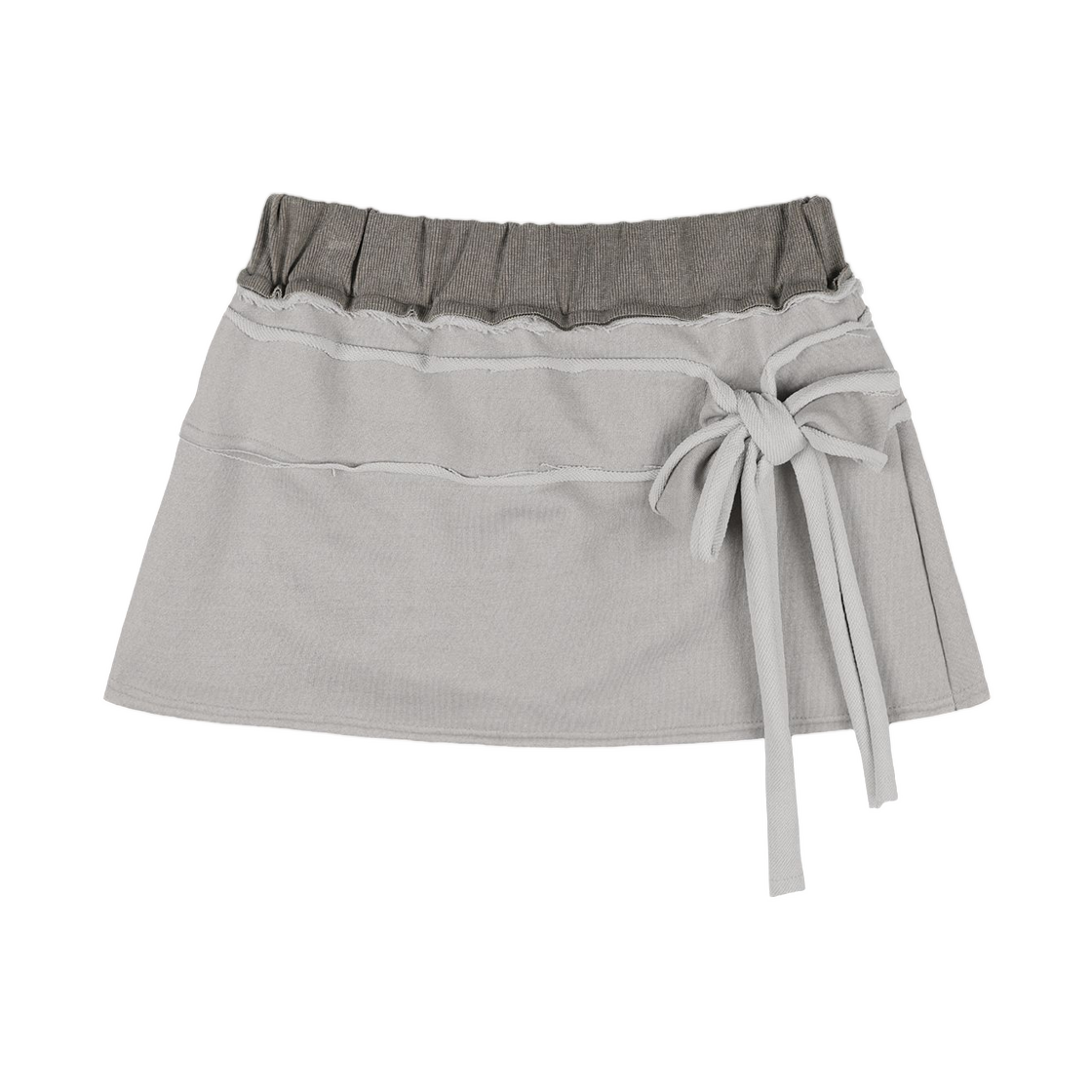 (W) 팬시 클럽 다이워시 타이 스커트 브라운((W) Fancy Club Die Wash Tie Skirt Brown)