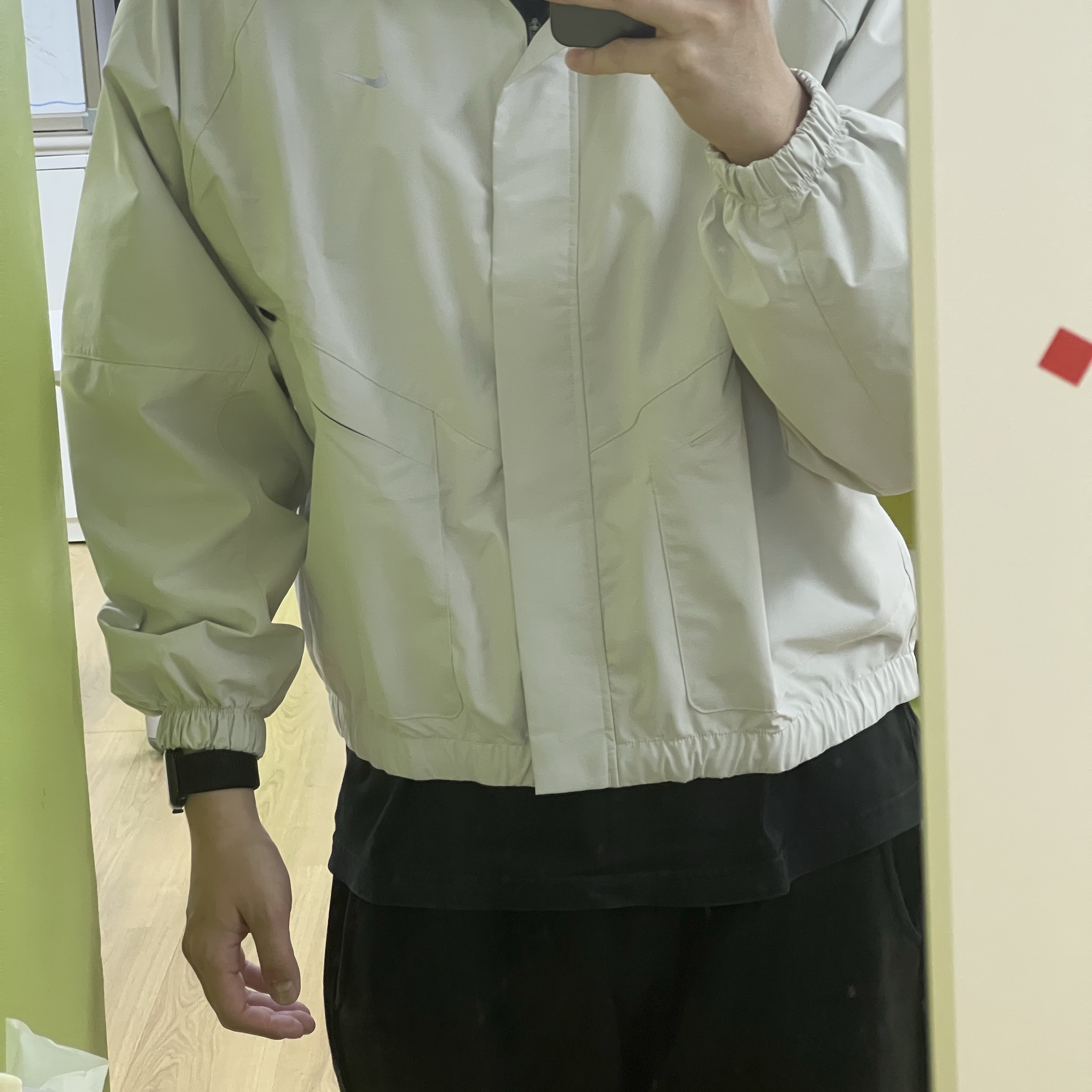 (W) Nike Storm Fit Swift Running Jacket Pale Ivory - Asia 착용 스타일