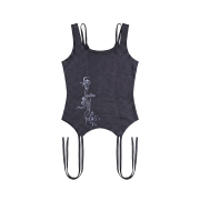 BLR Tattooed Graphic Layered Sleeveless Tank Top Black