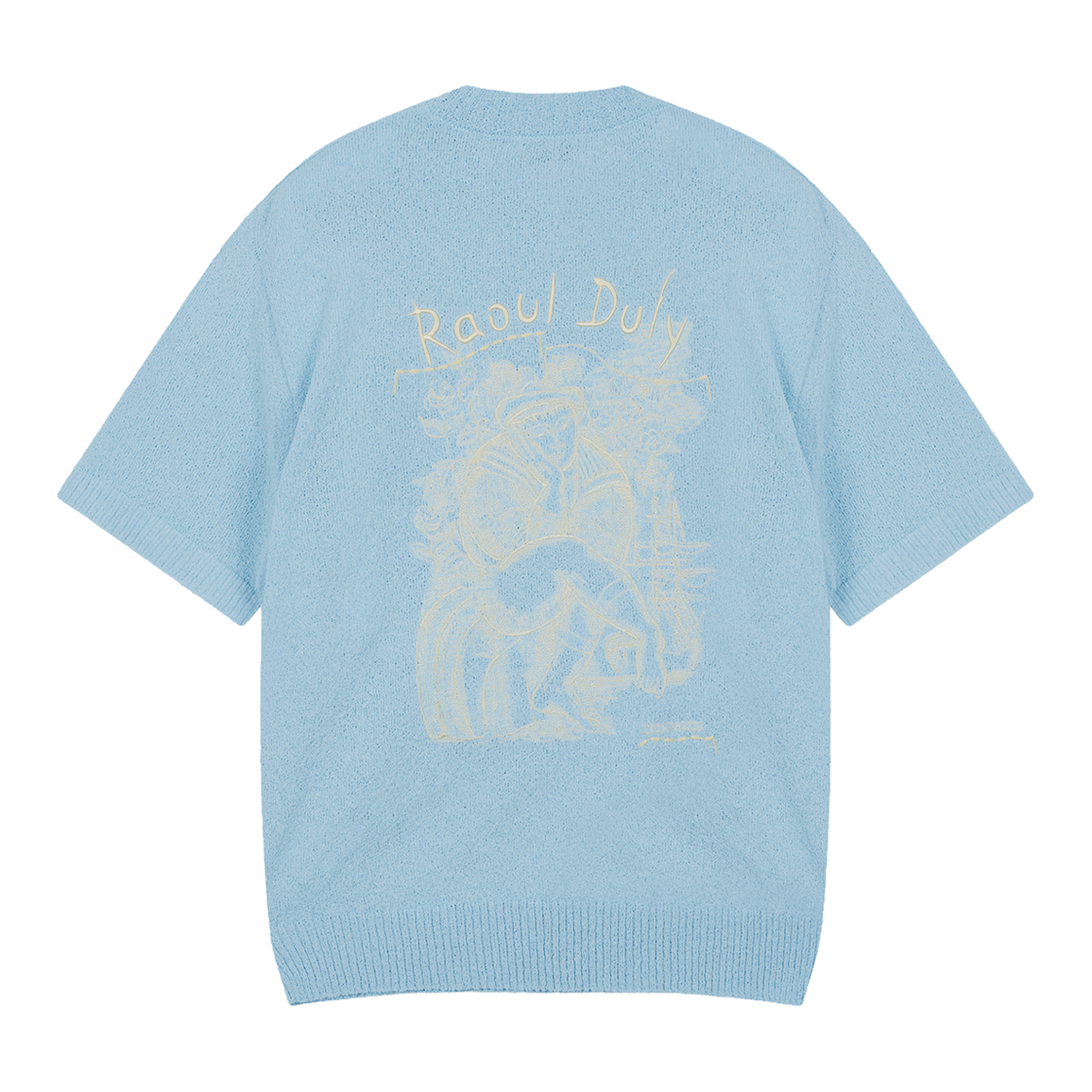 지오송지오 컬렉션 스플린 부클 헨리넥 니트 스카이 블루 BI3KT317SB(ZIOSONGZIO COLLECTION Spleen Boucle Henley Neck Knit Sky Blue) - 2